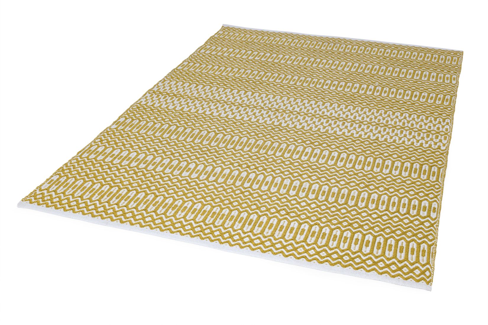 Halsey Geometric Flatweave Rug - Mustard