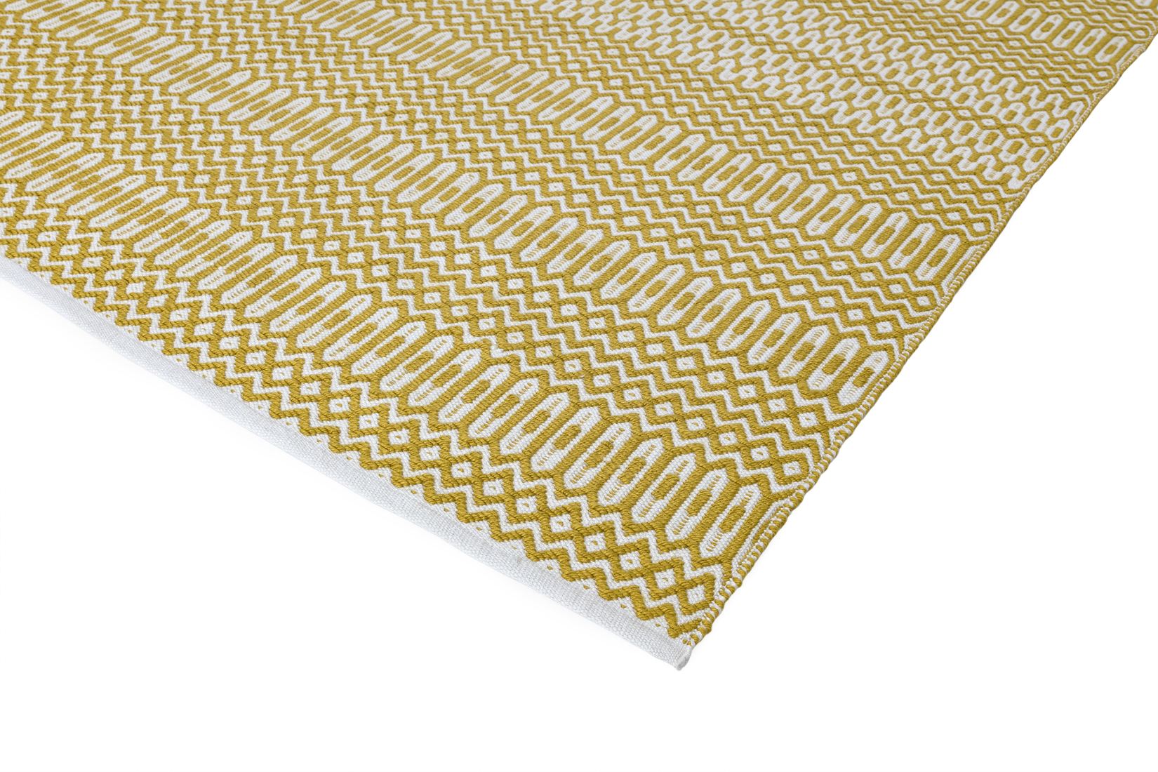 Halsey Geometric Flatweave Rug - Mustard