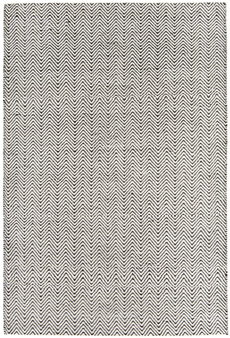 Ives Jute Flatweave Rug - Black / White 