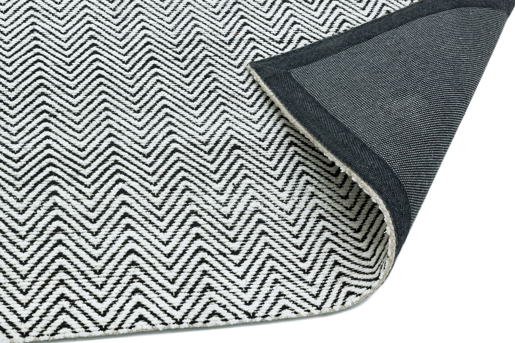 Ives Jute Flatweave Rug - Black / White 