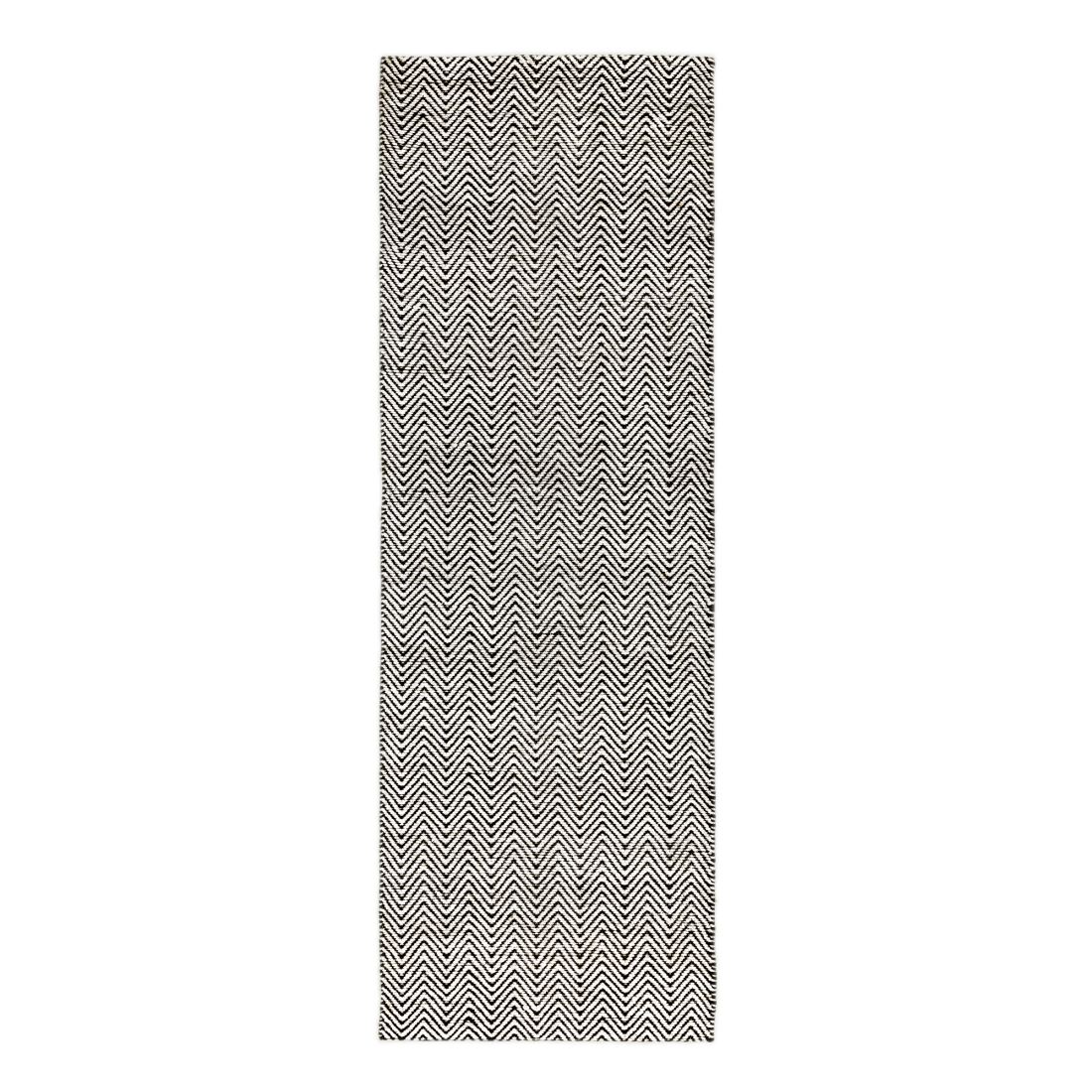 Ives Jute Flatweave Runner - Black / White 