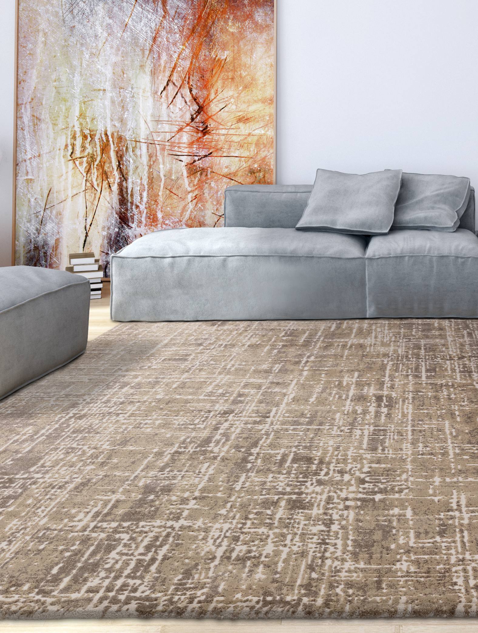 Kuza Abstract Rug - Beige