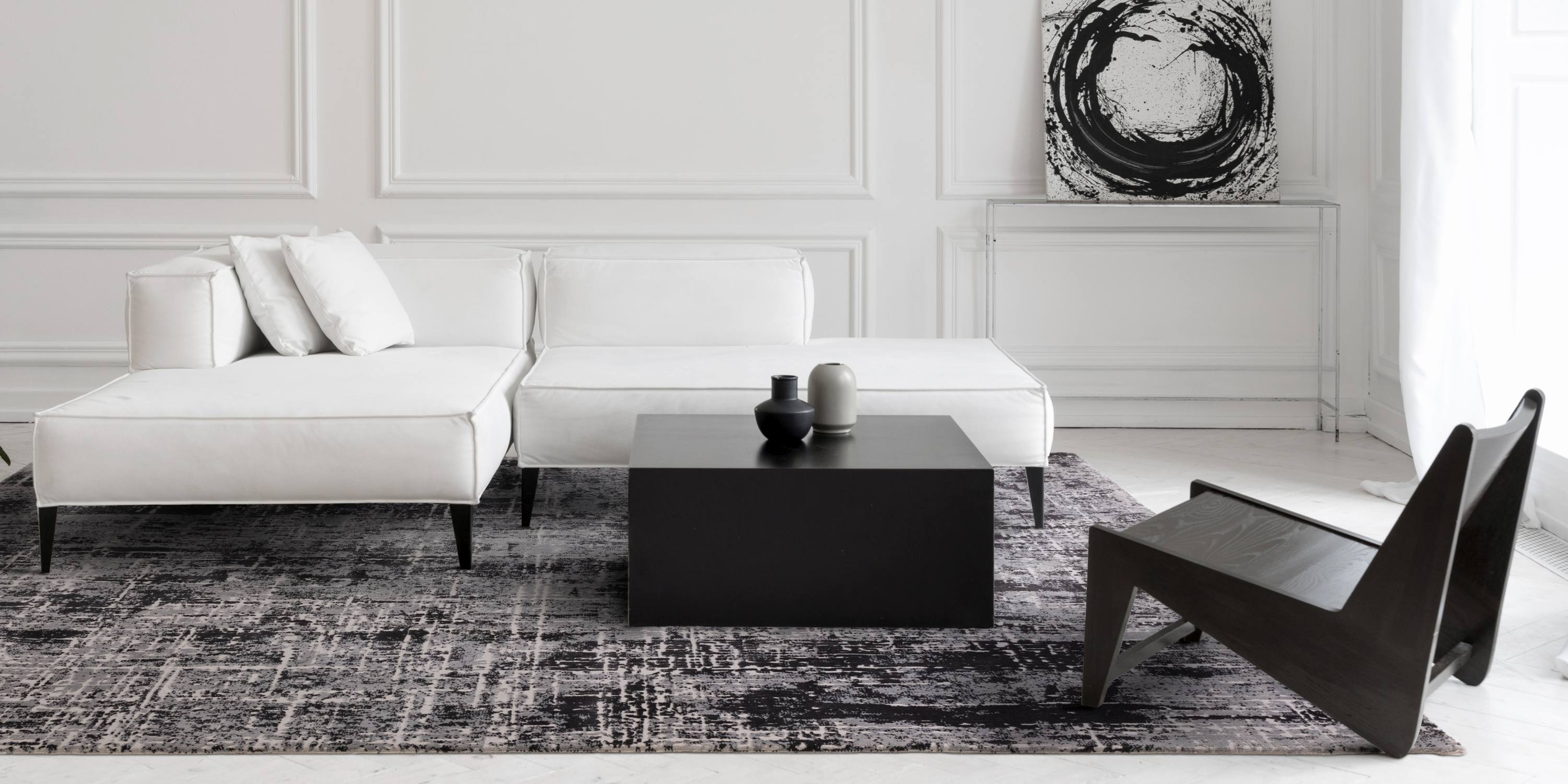 Kuza Abstract Rug - Black Kuza Abstract Rug - Black