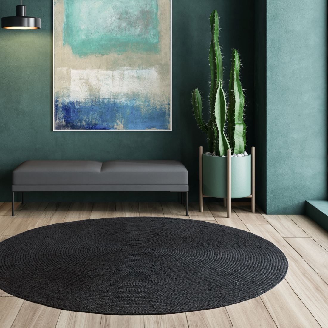 Nico XL Circle Rug - Charcoal