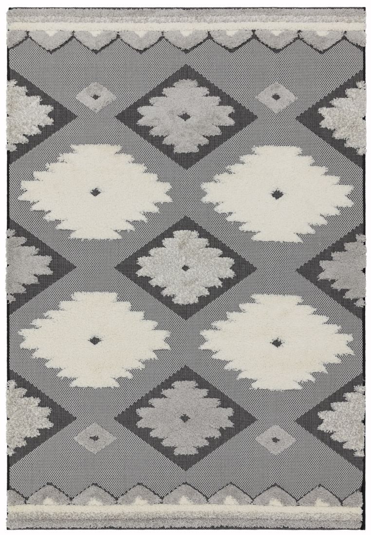 Monty In/Outdoor Tribal Rug - Black Cream MN01