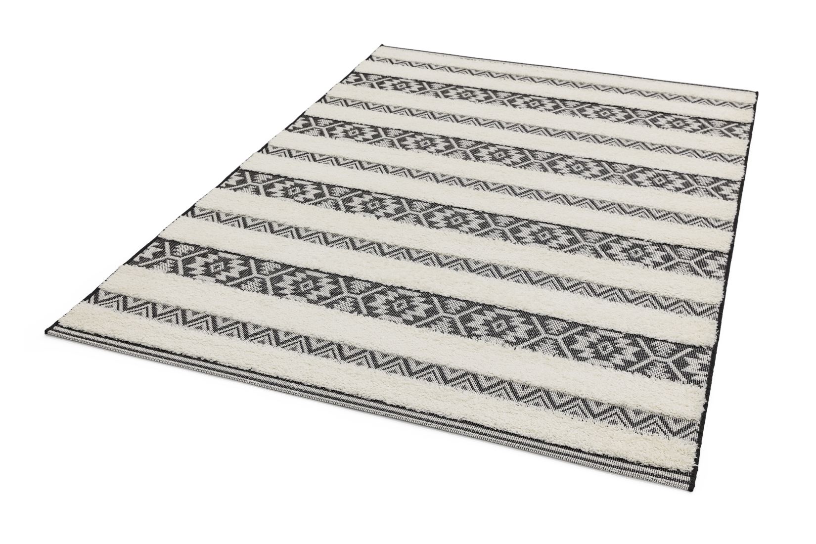 Monty Stripe Rug - Black Cream MN03 Monty Stripe Rug - Black Cream MN03
