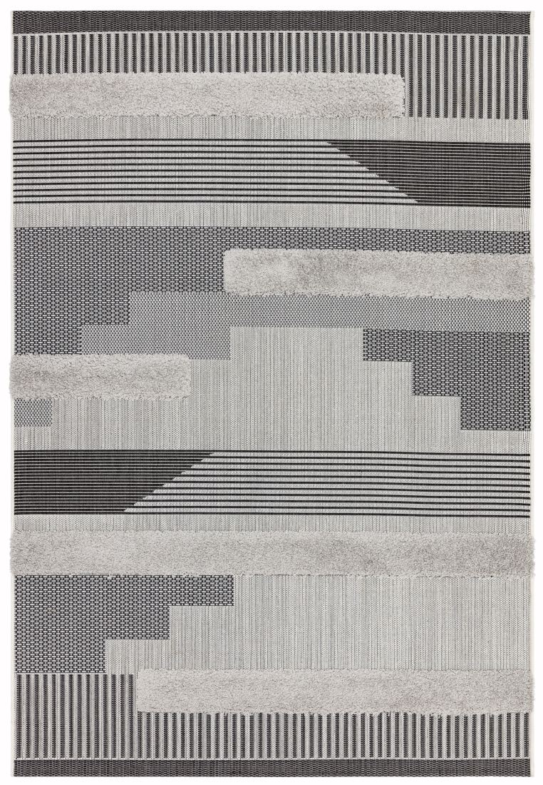 Monty In/Outdoor Geometric Rug - Black Grey MN05 Monty In/Outdoor Geometric Rug - Black Grey MN05