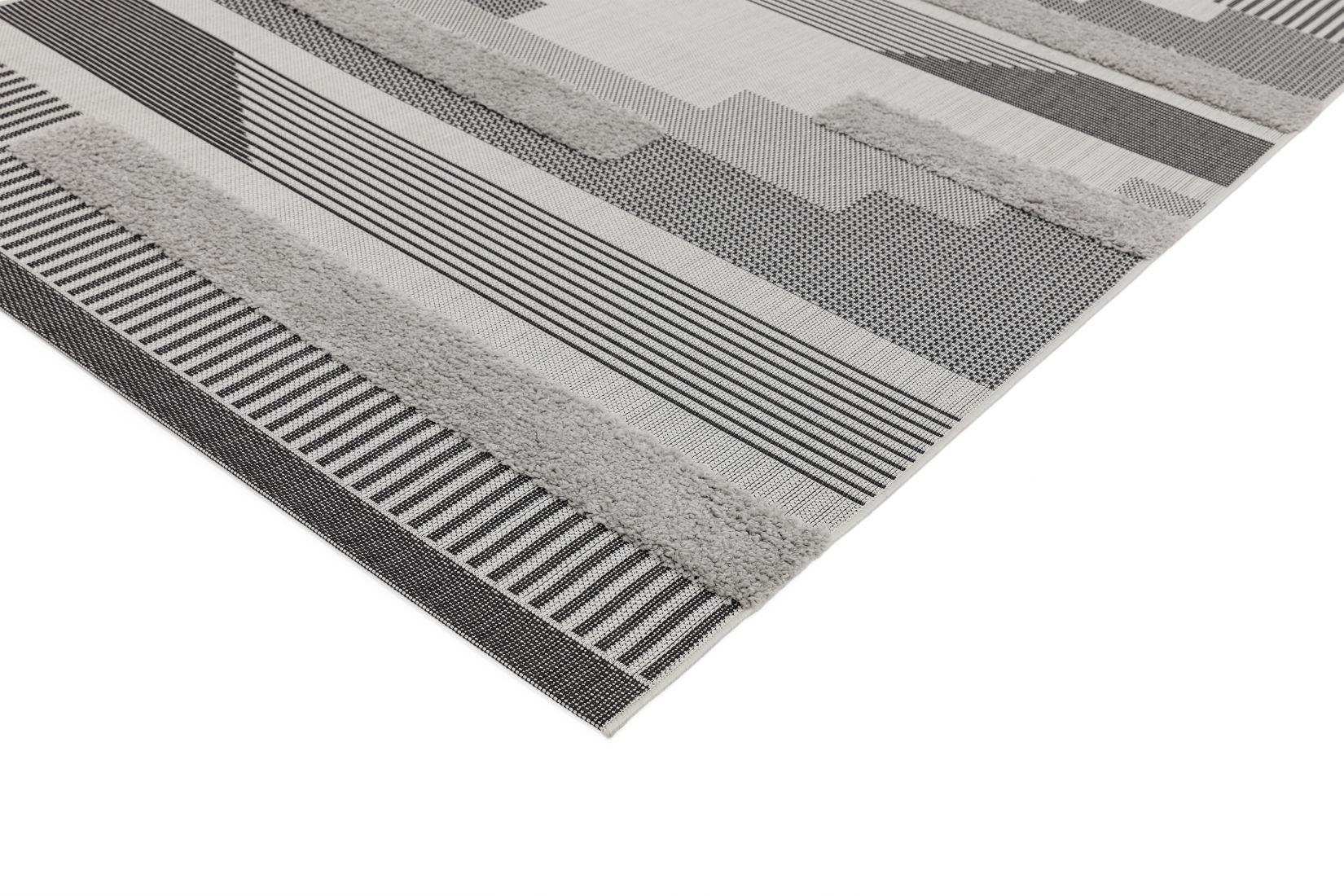 Monty In/Outdoor Geometric Rug - Black Grey MN05 Monty In/Outdoor Geometric Rug - Black Grey MN05