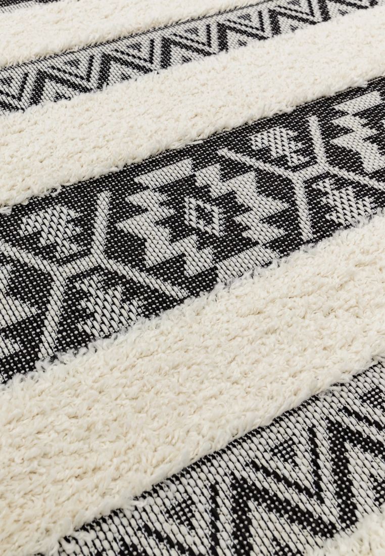 Monty In/Outdoor Stripe Rug - Black Cream MN03