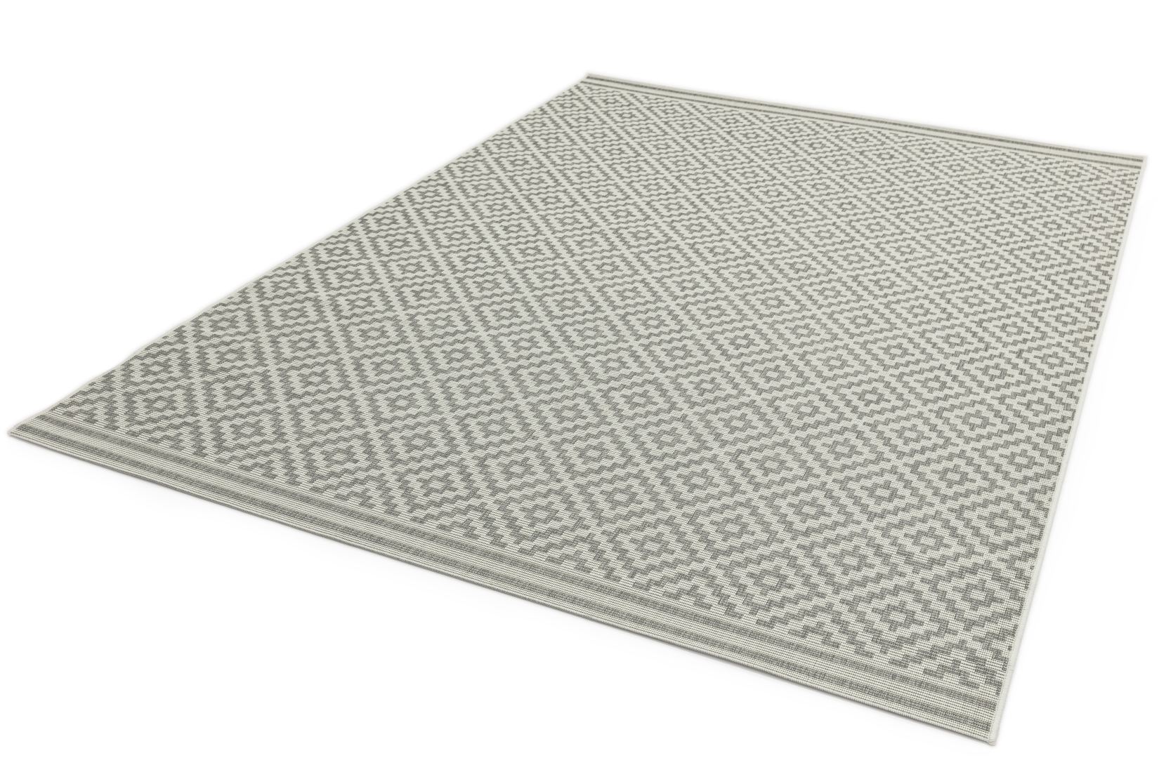 Patio In/Outdoor Geometric Rug - Diamond Grey PAT11