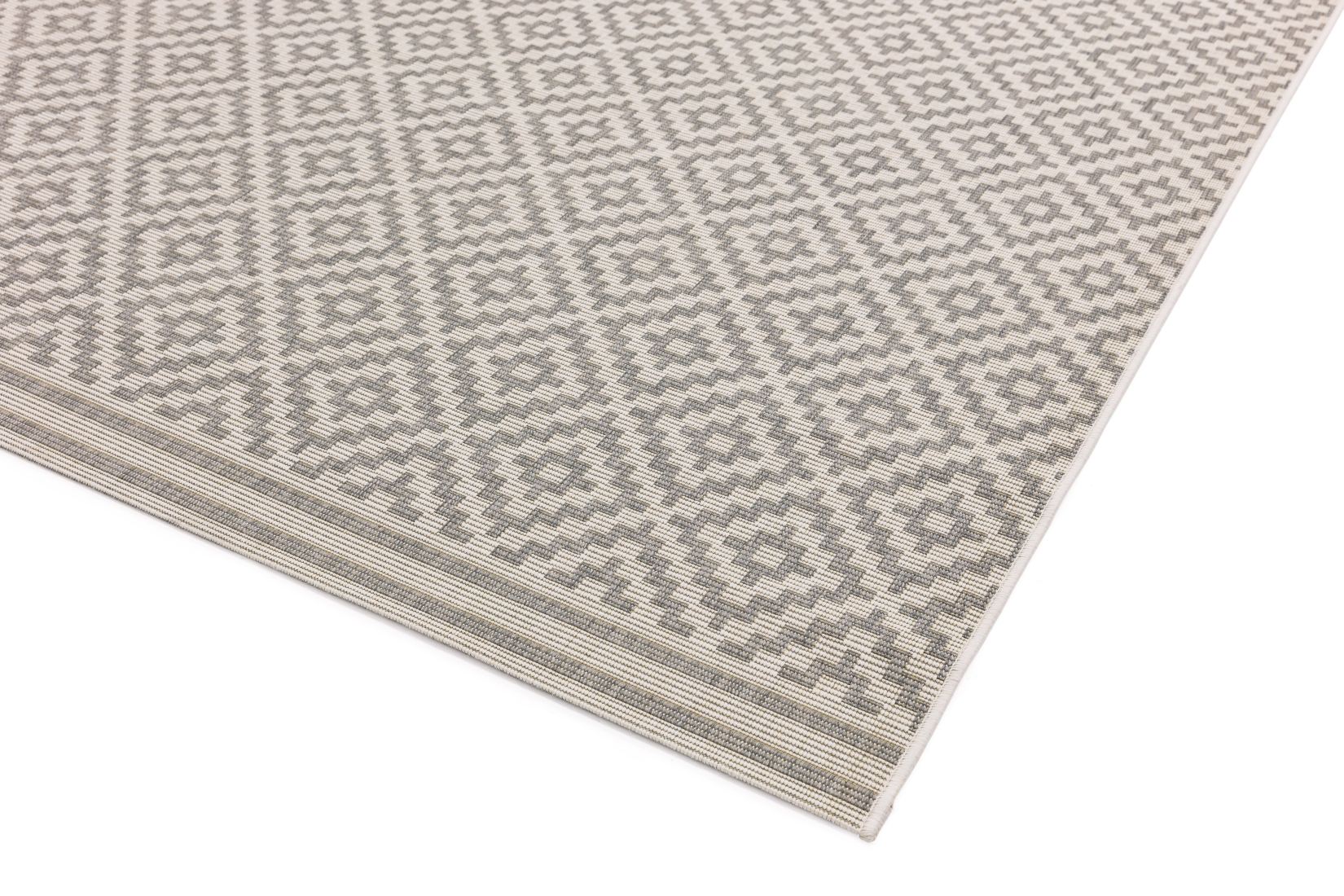 Patio In/Outdoor Geometric Rug - Diamond Grey PAT11