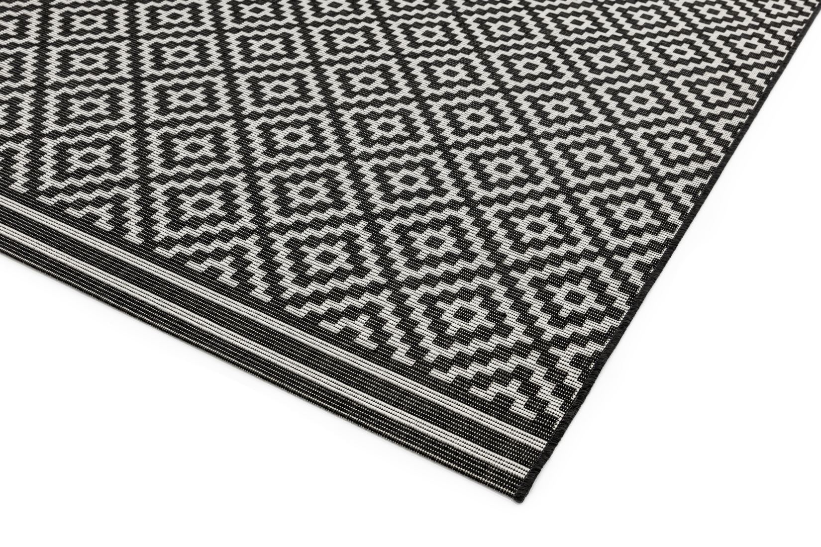 Patio In/Outdoor Geometric Rug - Diamond Mono PAT12 Patio In/Outdoor Geometric Rug - Diamond Mono PAT12