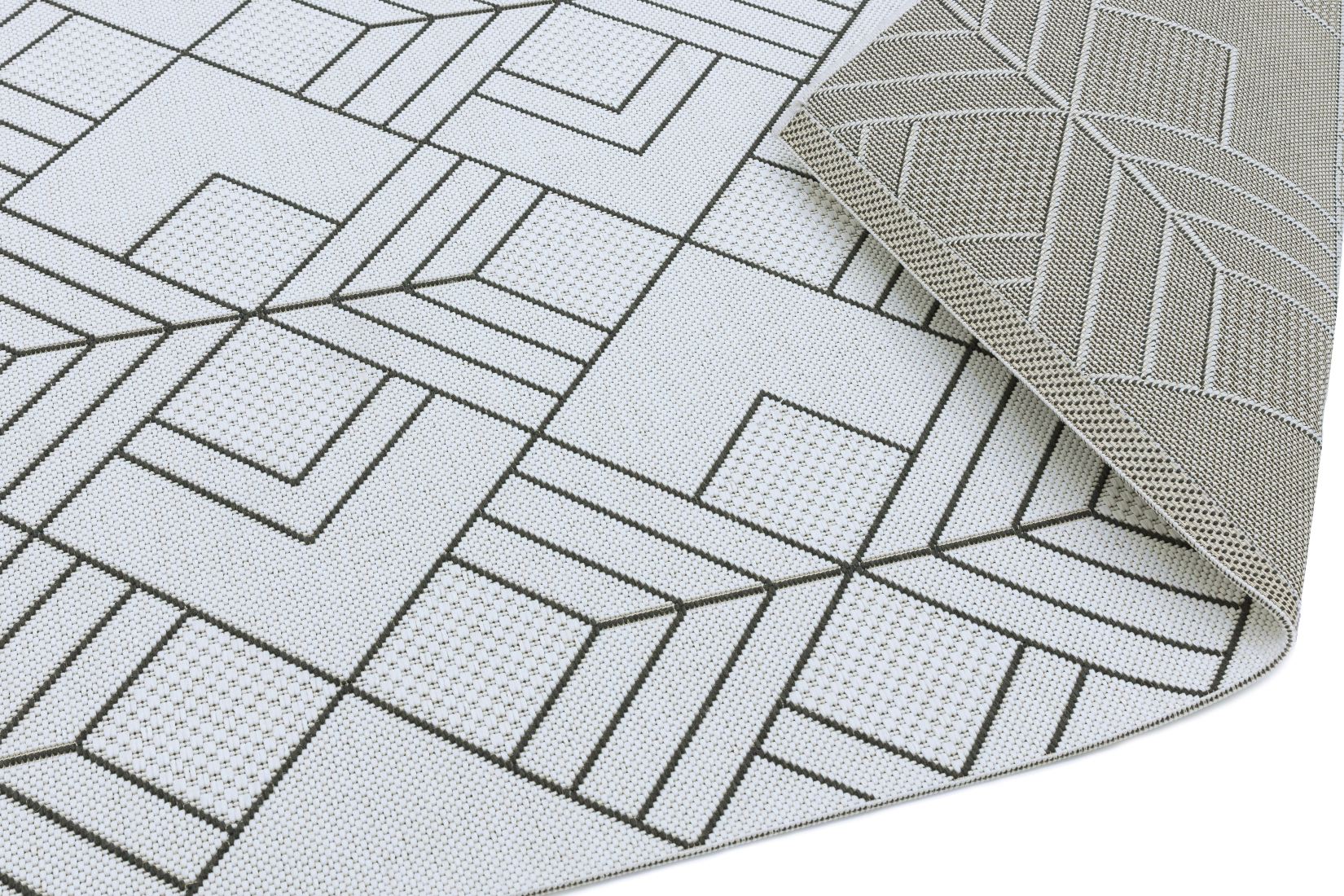 Patio In/Outdoor Geometric Rug - Deco Ivory PAT16