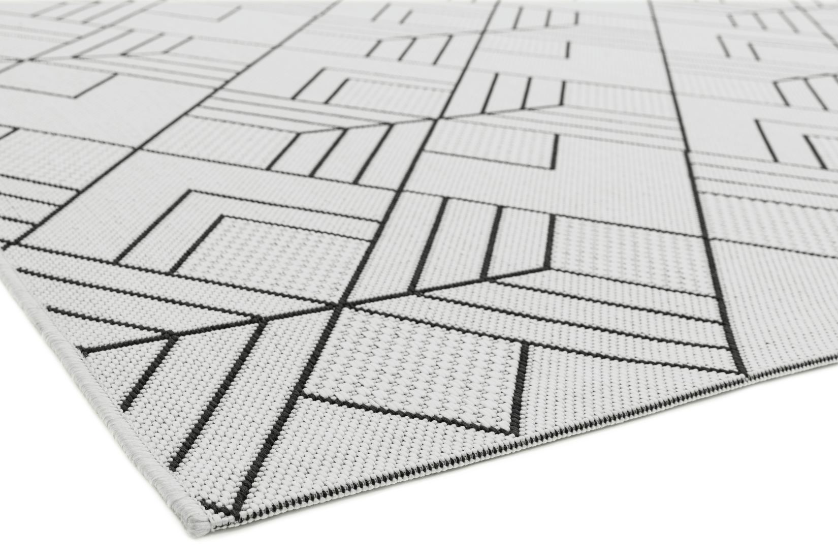 Patio In/Outdoor Geometric Rug - Deco Ivory PAT16