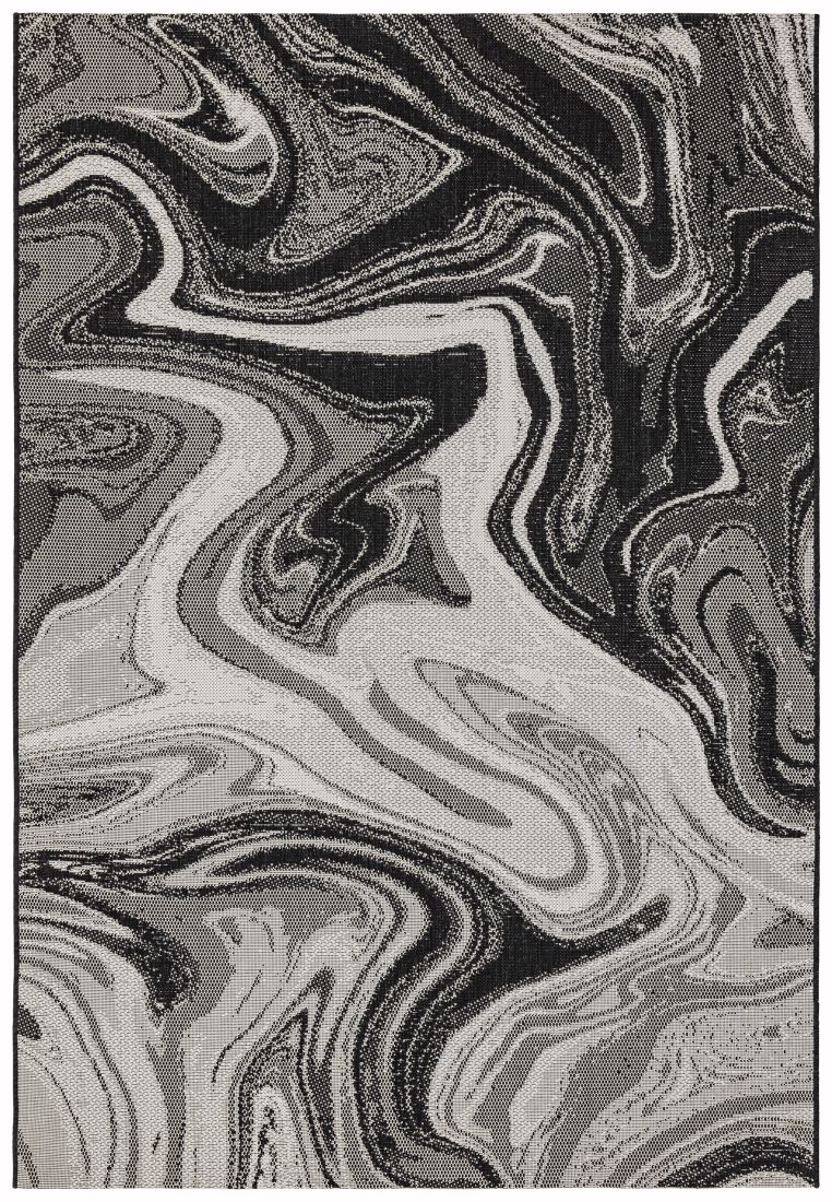 Patio In/Outdoor Abstract Rug - Black Marble PAT19