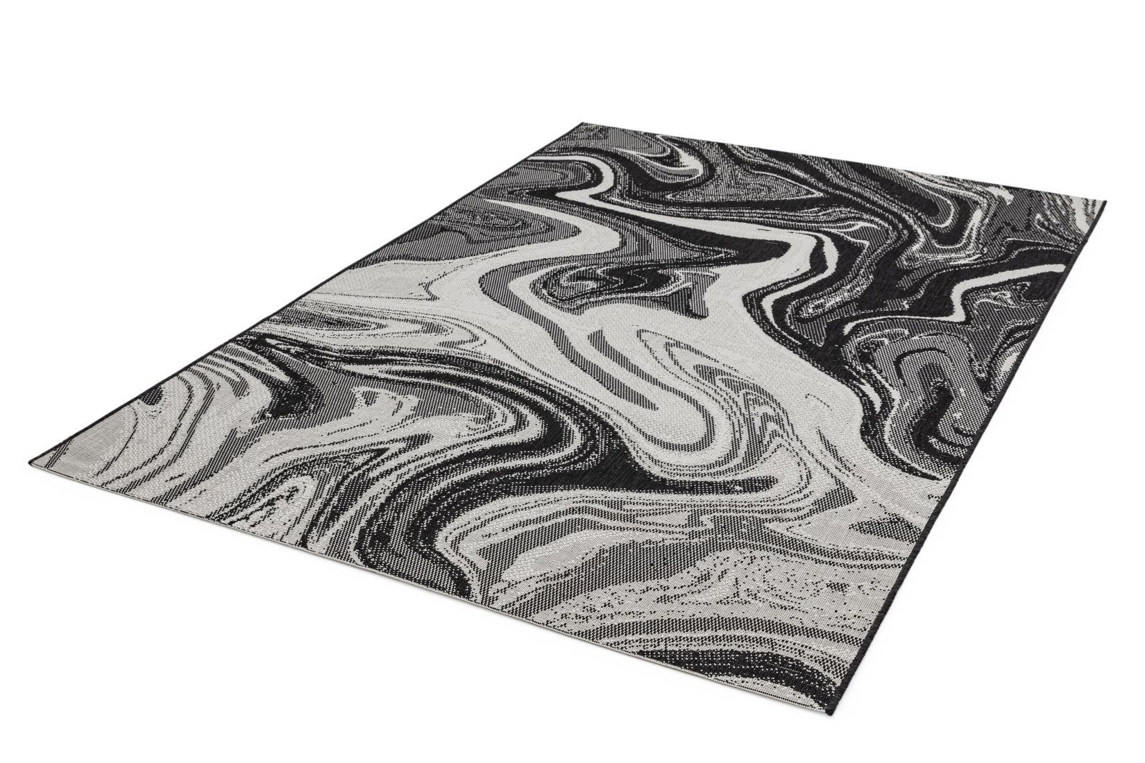 Patio In/Outdoor Abstract Rug - Black Marble PAT19