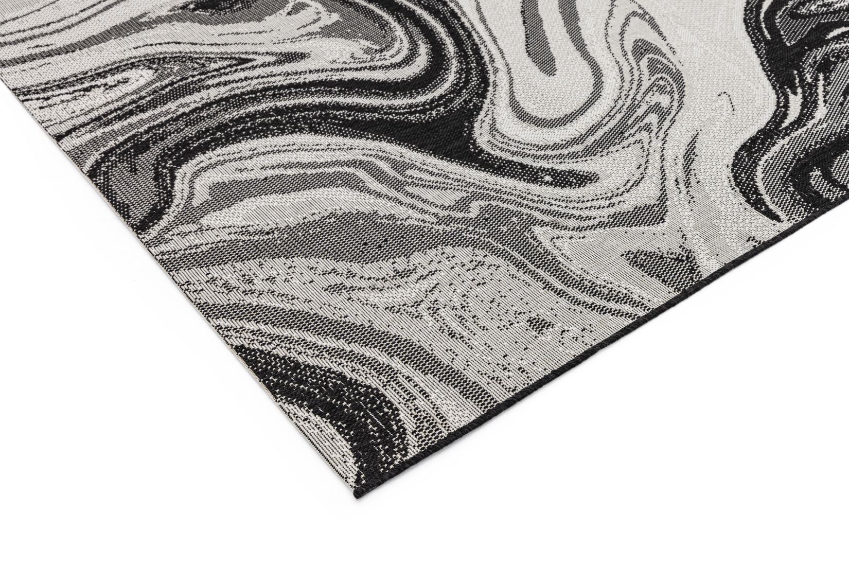 Patio In/Outdoor Abstract Rug - Black Marble PAT19