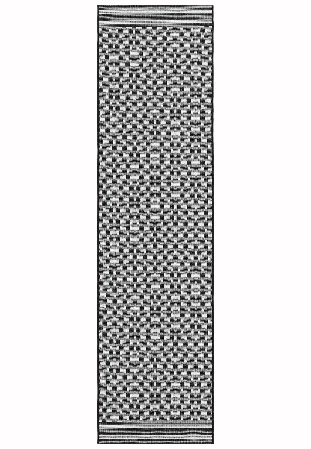 Patio In/Outdoor Geometric Rug - Diamond Mono PAT12 Patio In/Outdoor Geometric Rug - Diamond Mono PAT12