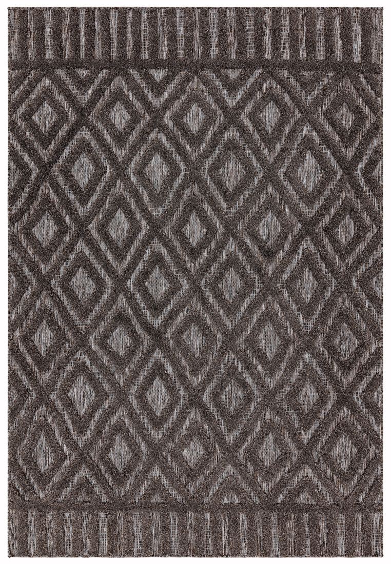 Salta In/Outdoor Geometric Rug - Charcoal Diamond SA02