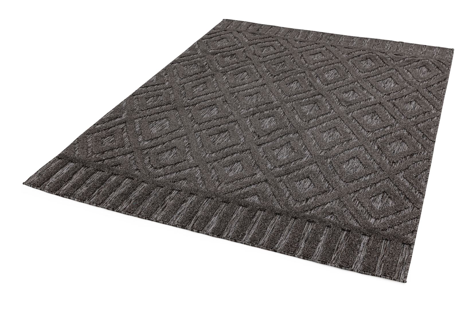 Salta In/Outdoor Geometric Rug - Charcoal Diamond SA02