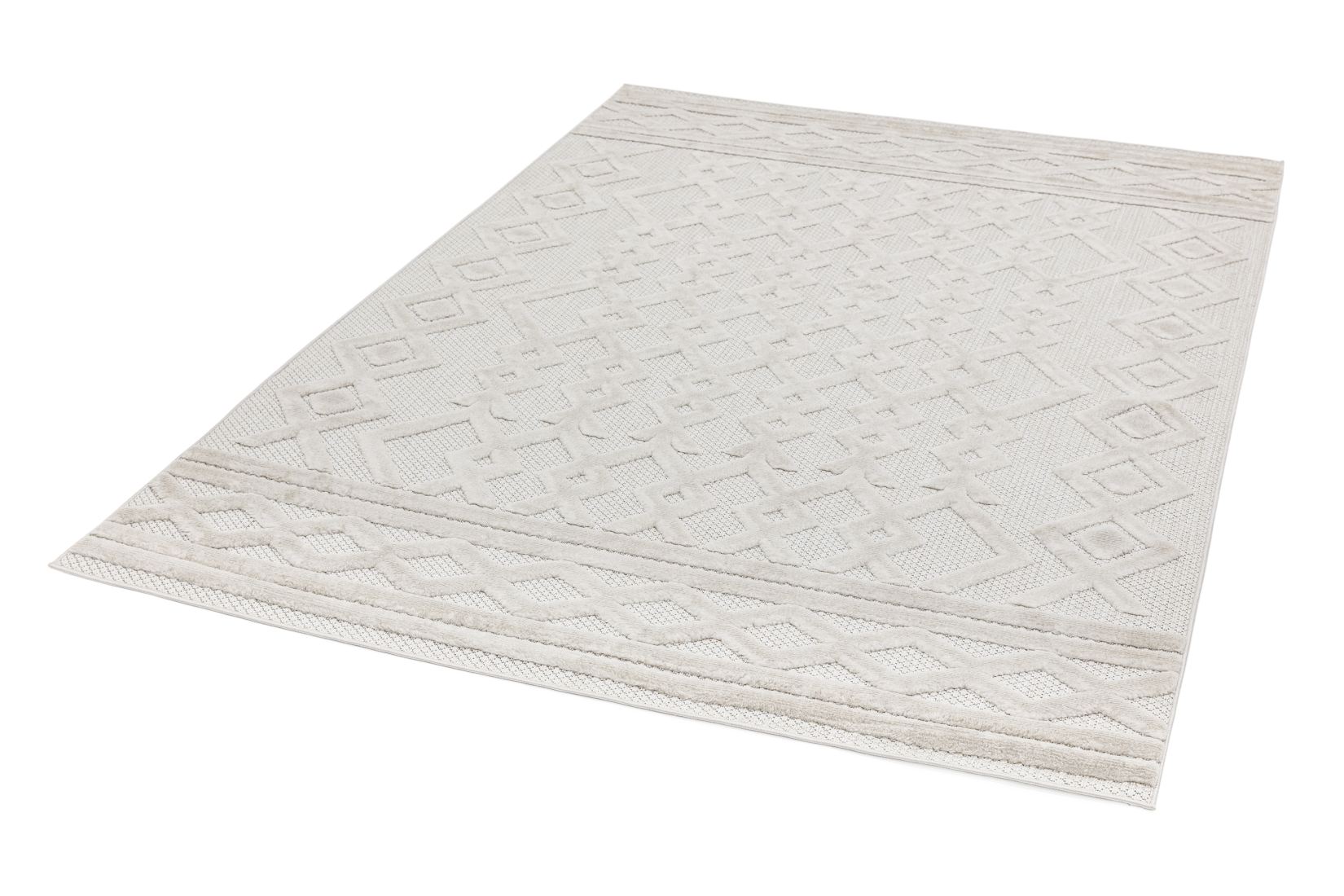 Salta In/Outdoor Geometric Rug - White Links SA05