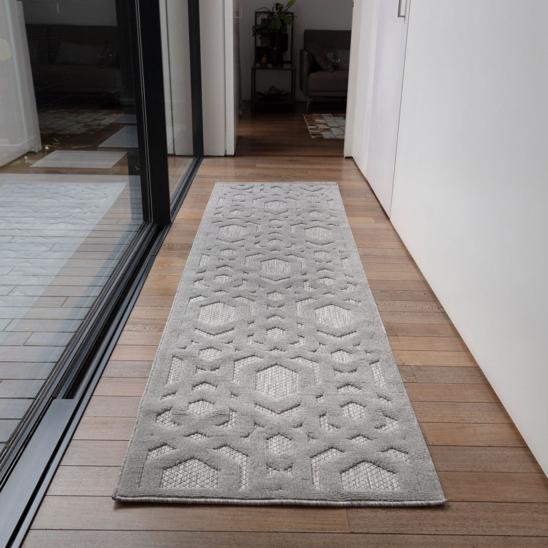 Salta In/Outdoor Rug - Silver Geometric SA03