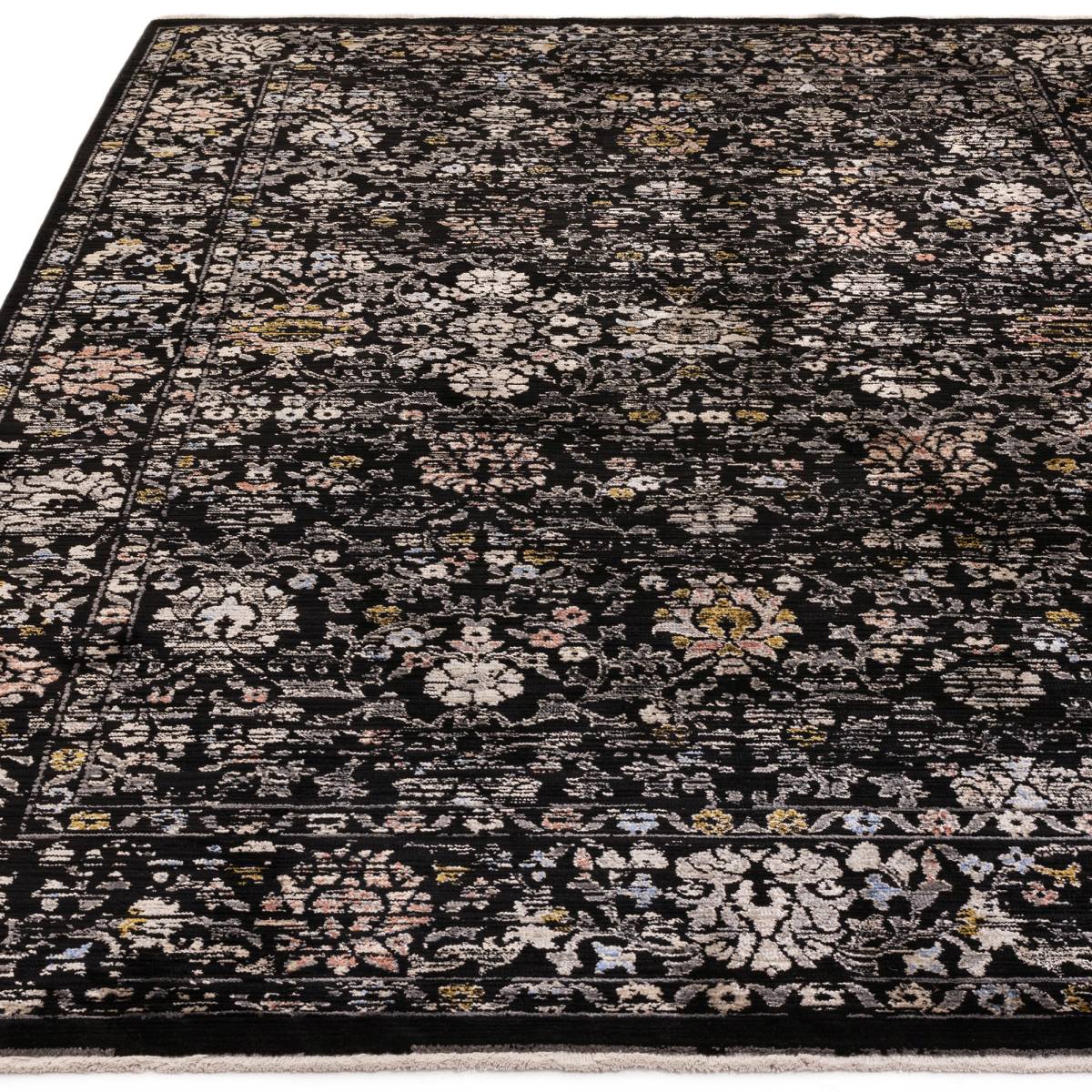Sovereign Traditional Rug - Black Vintage Floral Sovereign Traditional Rug - Black Vintage Floral