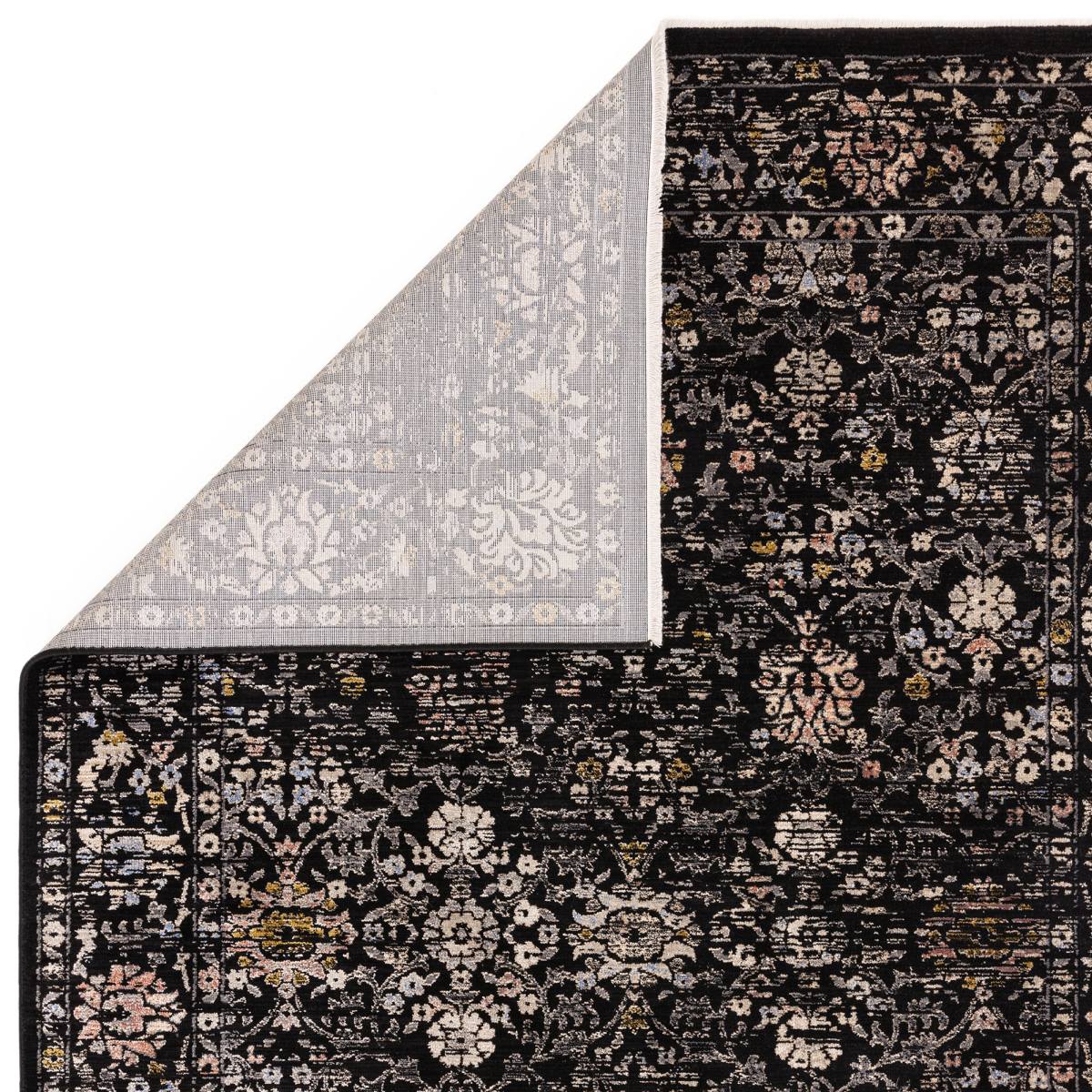 Sovereign Traditional Rug - Black Vintage Floral Sovereign Traditional Rug - Black Vintage Floral