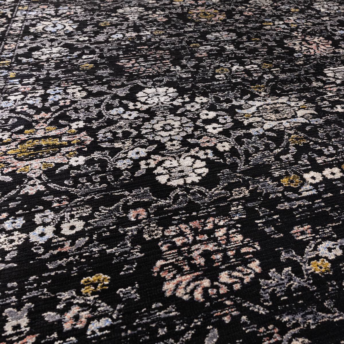 Sovereign Traditional Rug - Black Vintage Floral Sovereign Traditional Rug - Black Vintage Floral
