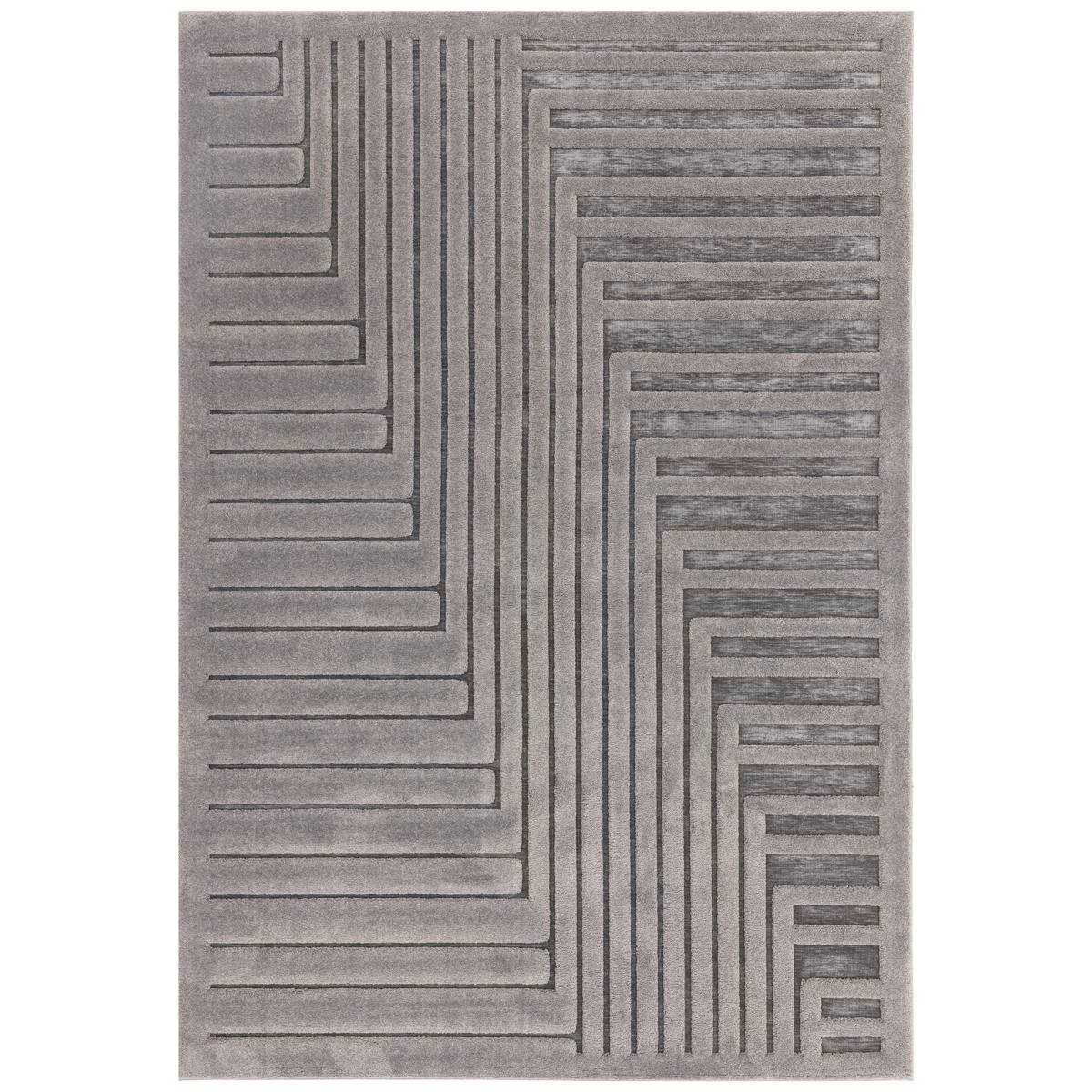Valley Super Soft Modern Rug - Charcoal Connection
