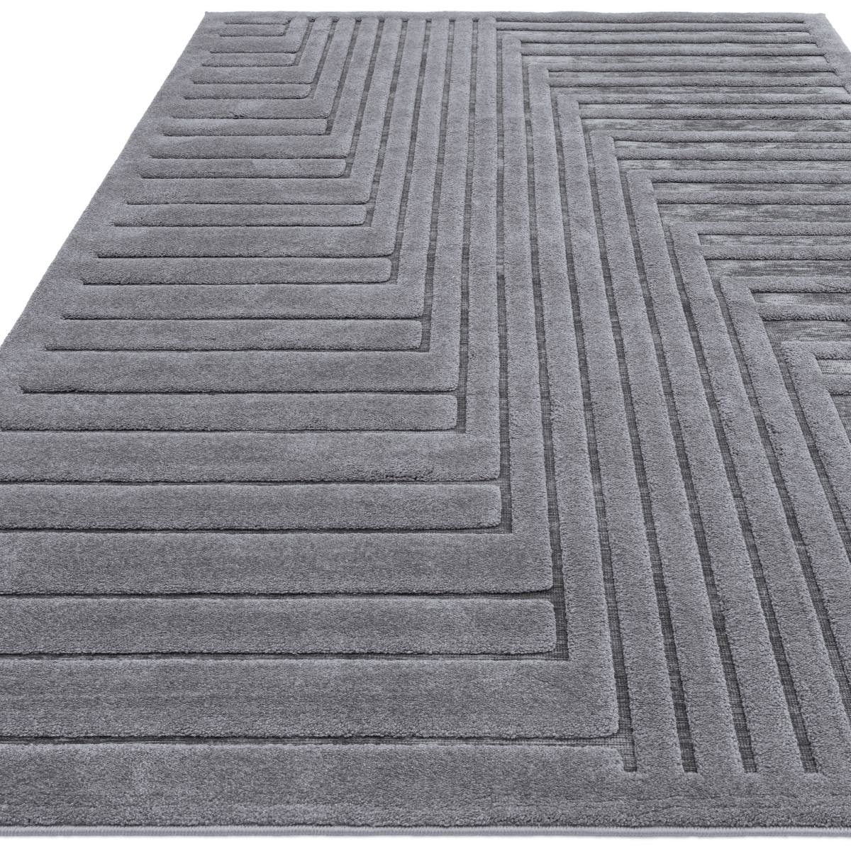 Valley Super Soft Modern Rug - Charcoal Connection