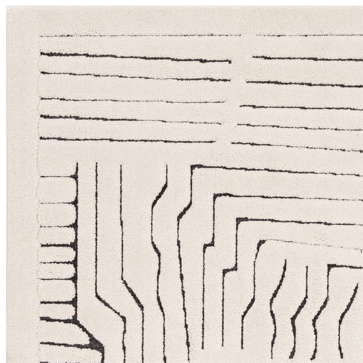 Valley Super Soft Modern Rug - Ivory Charcoal Route Valley Super Soft Modern Rug - Ivory Charcoal Route