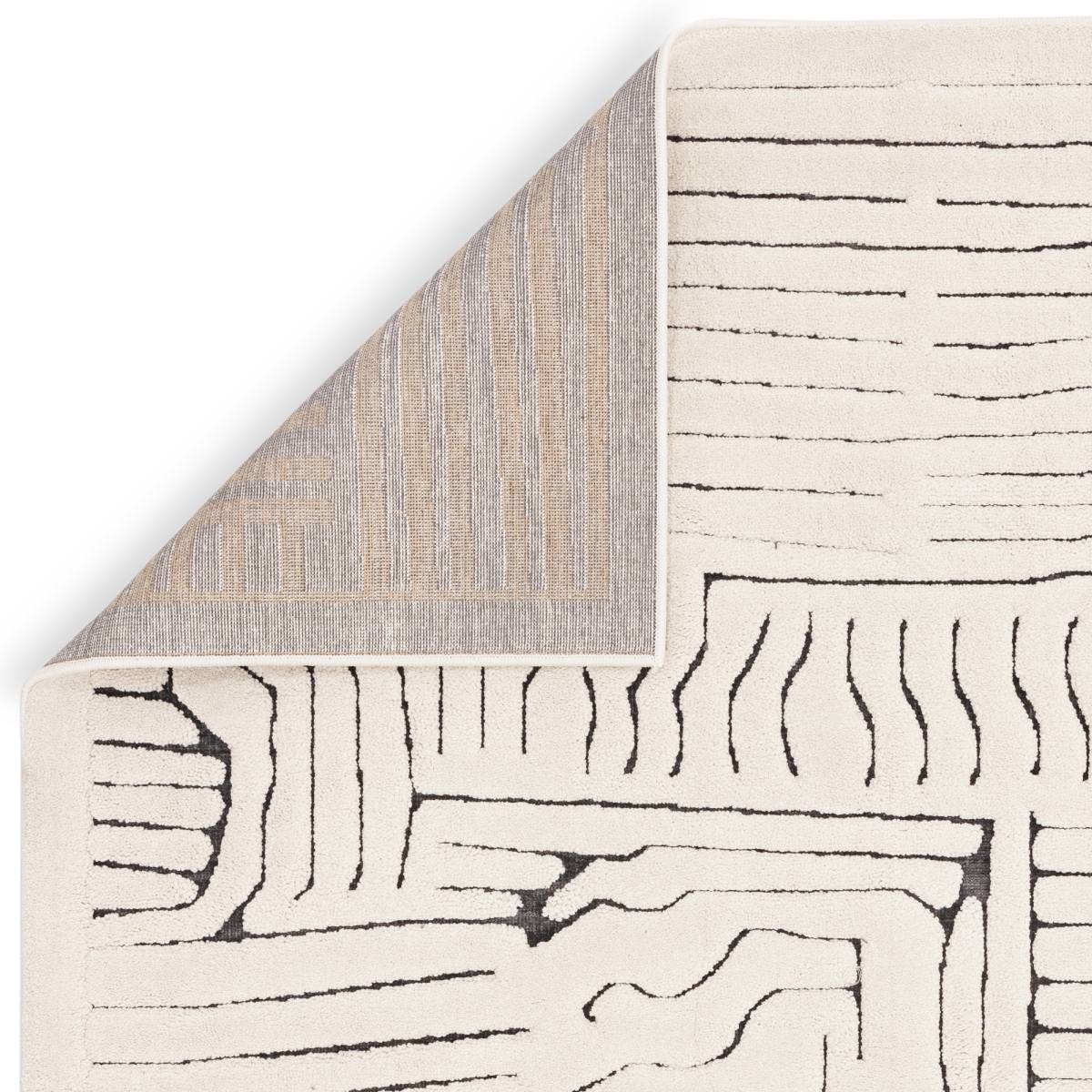 Valley Super Soft Modern Rug - Ivory Charcoal Route Valley Super Soft Modern Rug - Ivory Charcoal Route