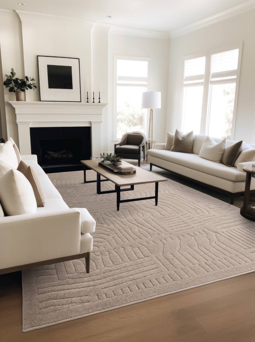 Valley Super Soft Modern Rug - Natural Route