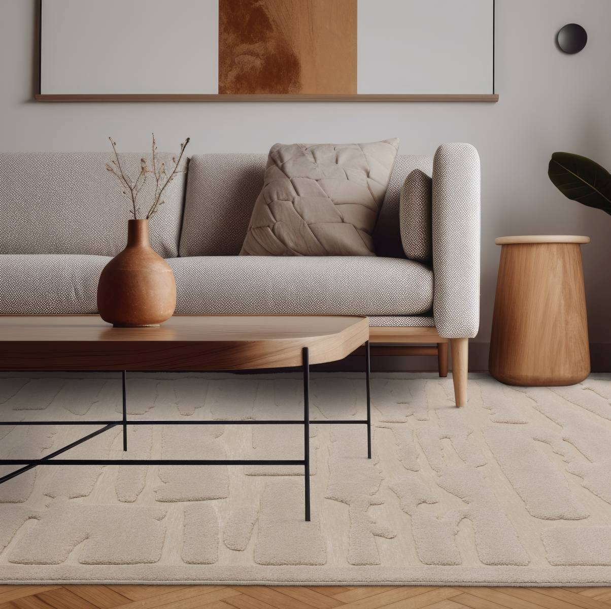 Valley Super Soft Modern Rug - Ivory Path