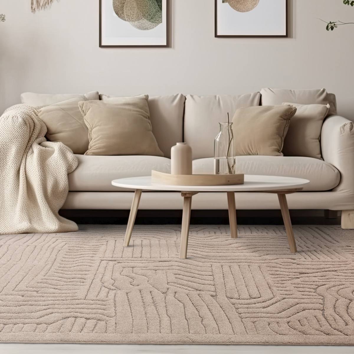 Valley Super Soft Modern Rug - Natural Path