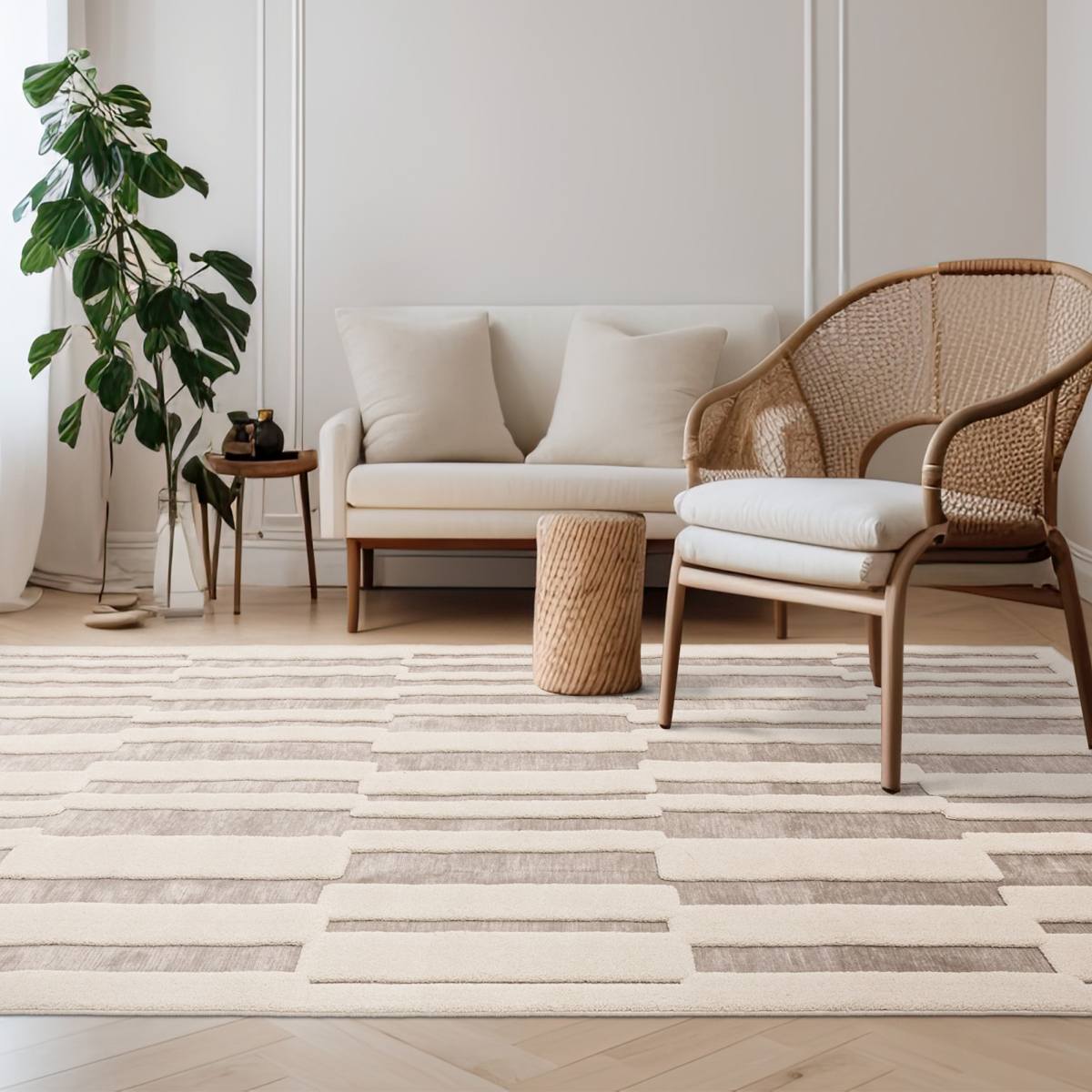 Valley Super Soft Modern Rug - Natural Ivory Tile