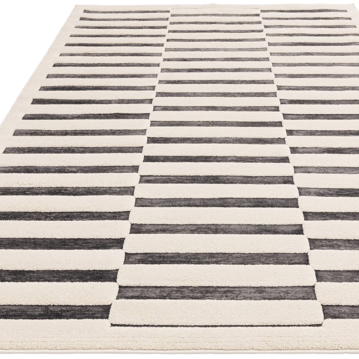 Valley Super Soft Modern Rug - Charcoal Ivory Build