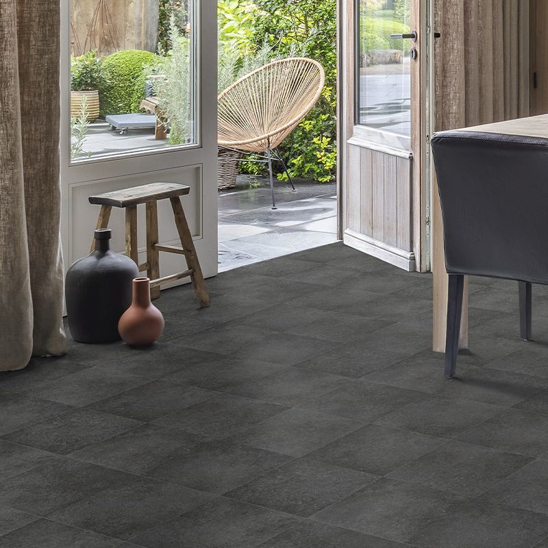 Carbontex Tile Vinyl - Vesuvio Black 598 Carbontex Tile Vinyl - Vesuvio Black 598