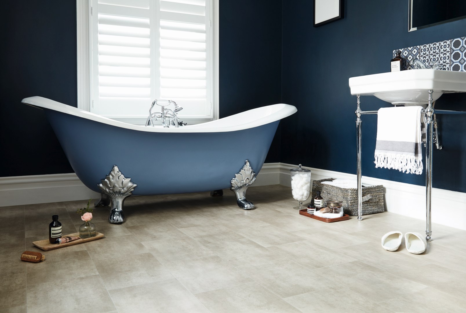 Luxury Trends Tile Vinyl - Barcelona Cream 322 Luxury Trends Tile Vinyl - Barcelona Cream 322