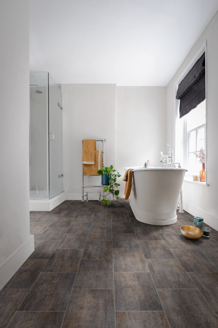 Comfytex Deluxe Pro Tile Vinyl - Brighton Brown 588 Comfytex Deluxe Pro Tile Vinyl - Brighton Brown 588