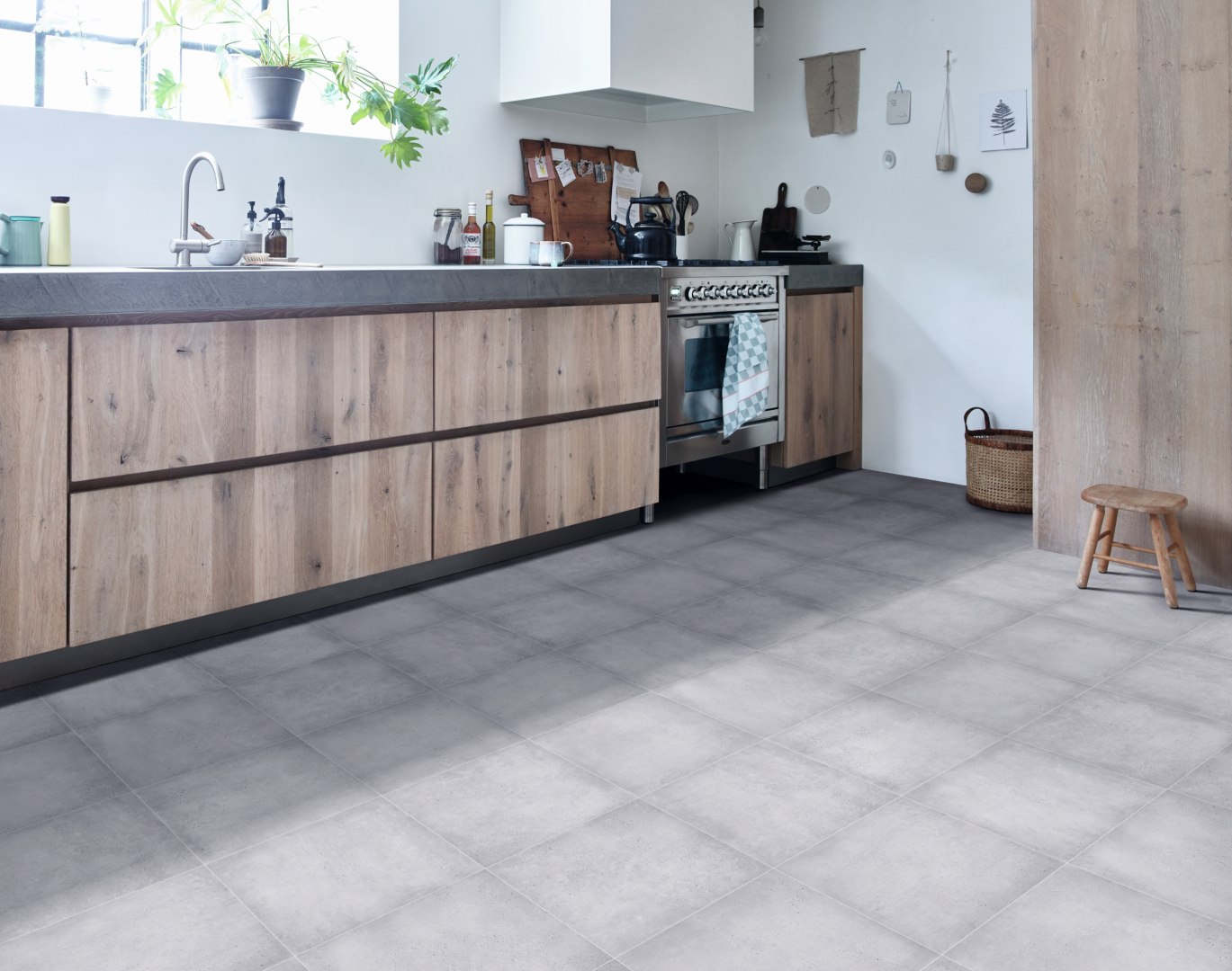 Comfytex Deluxe Tile Vinyl - Crosby Grey 592 Comfytex Deluxe Tile Vinyl - Crosby Grey 592