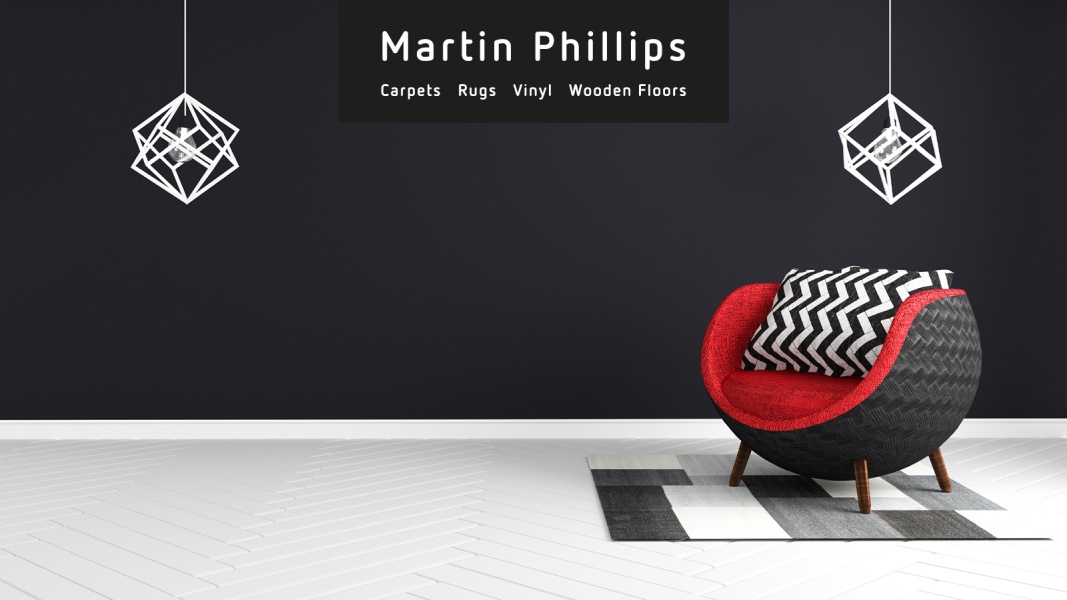 White floor black and red armchair