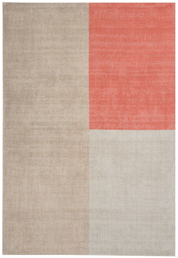 Blox Wool Geometric Rug - Coral Blox Wool Geometric Rug - Coral