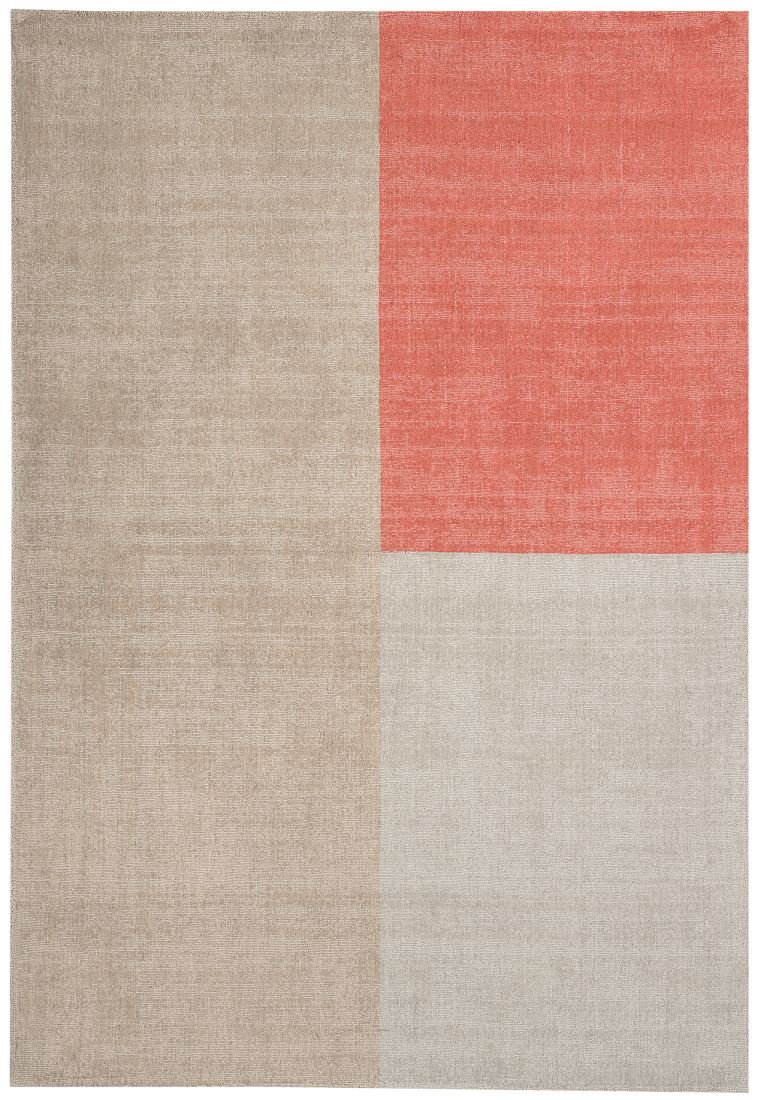 Blox Wool Geometric Rug - Coral