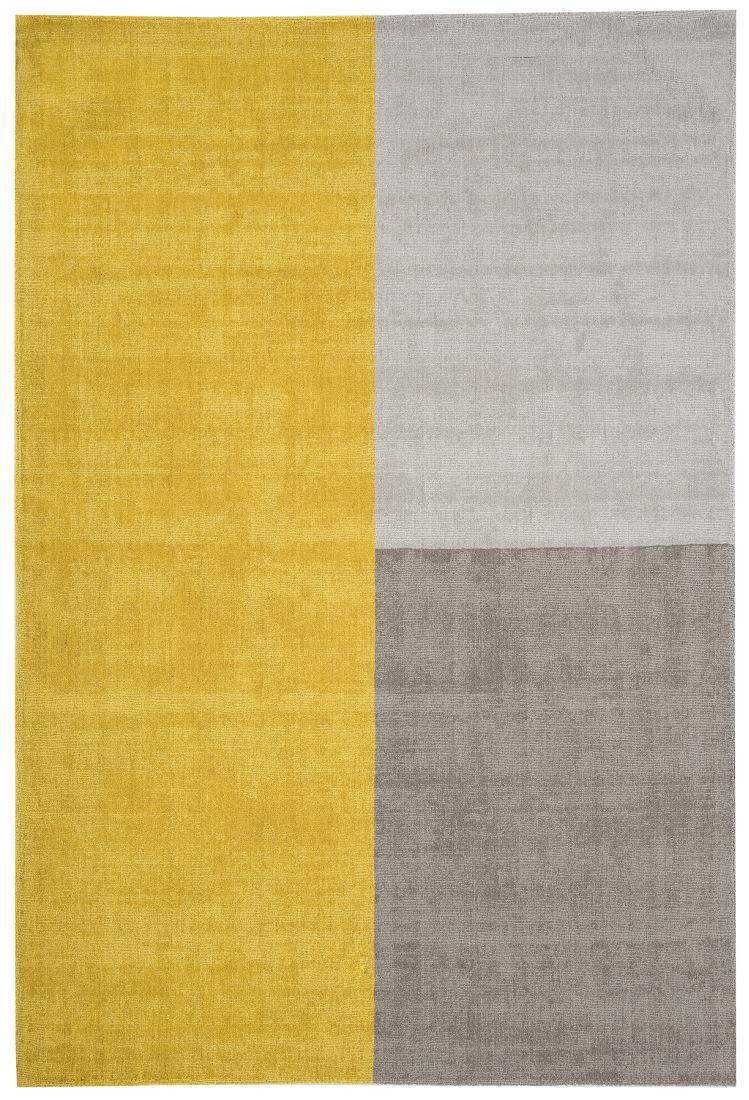 Blox Wool Geometric Rug - Mustard