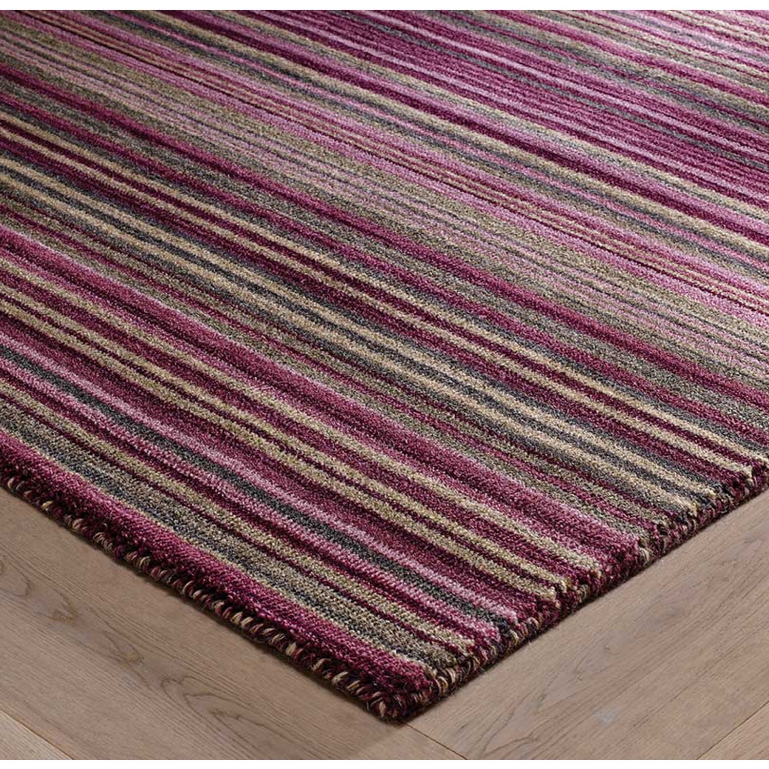 Carter Striped Rug - Berry