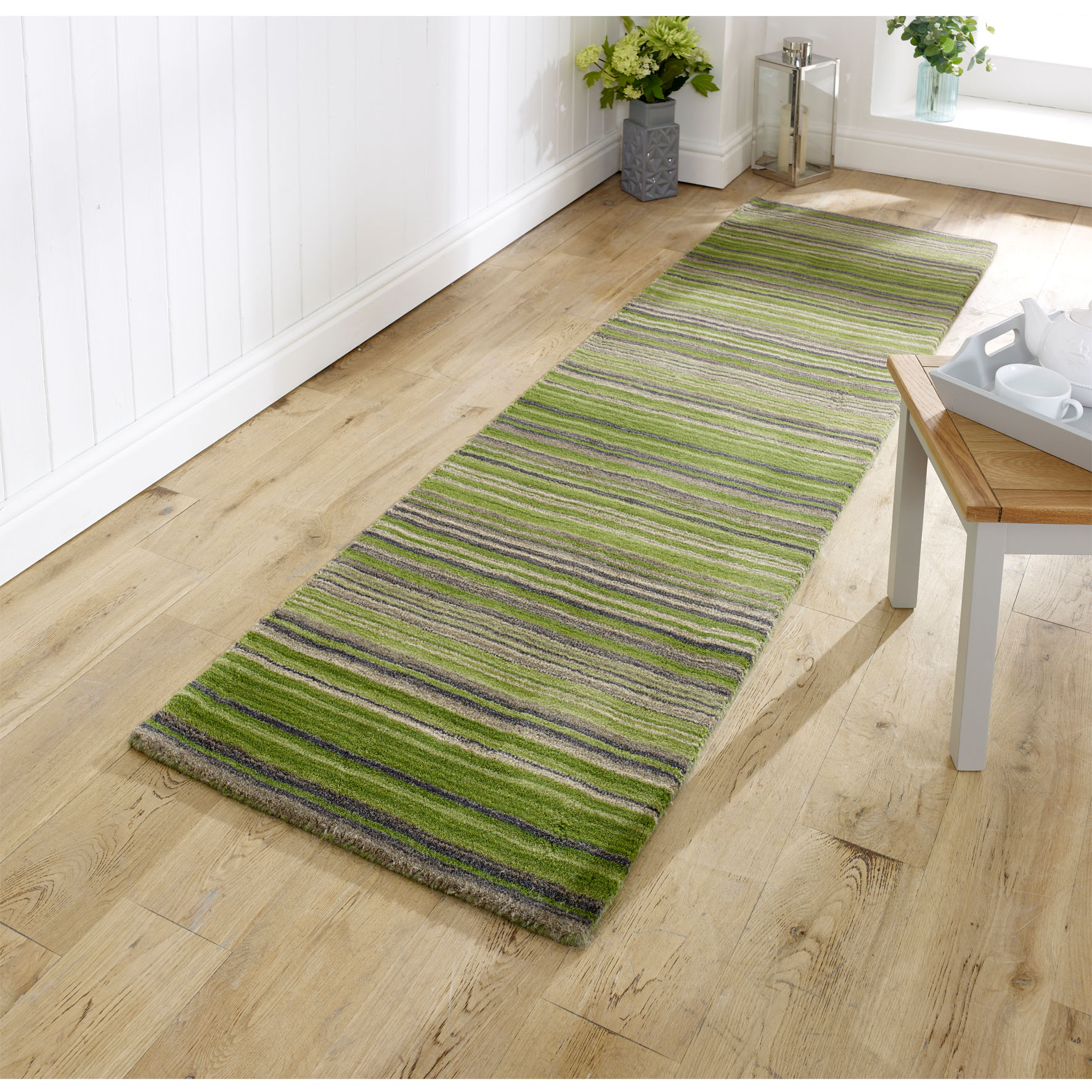 Carter Striped Runner - Green Carter Striped Runner - Green