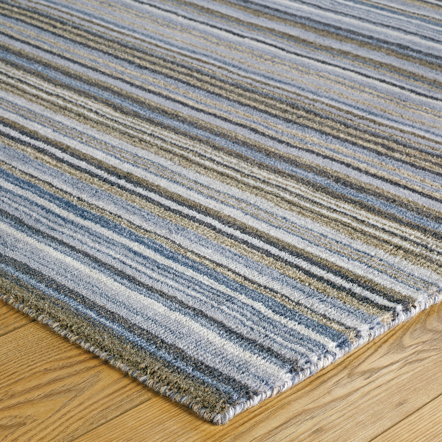 Carter Striped Rug - Grey