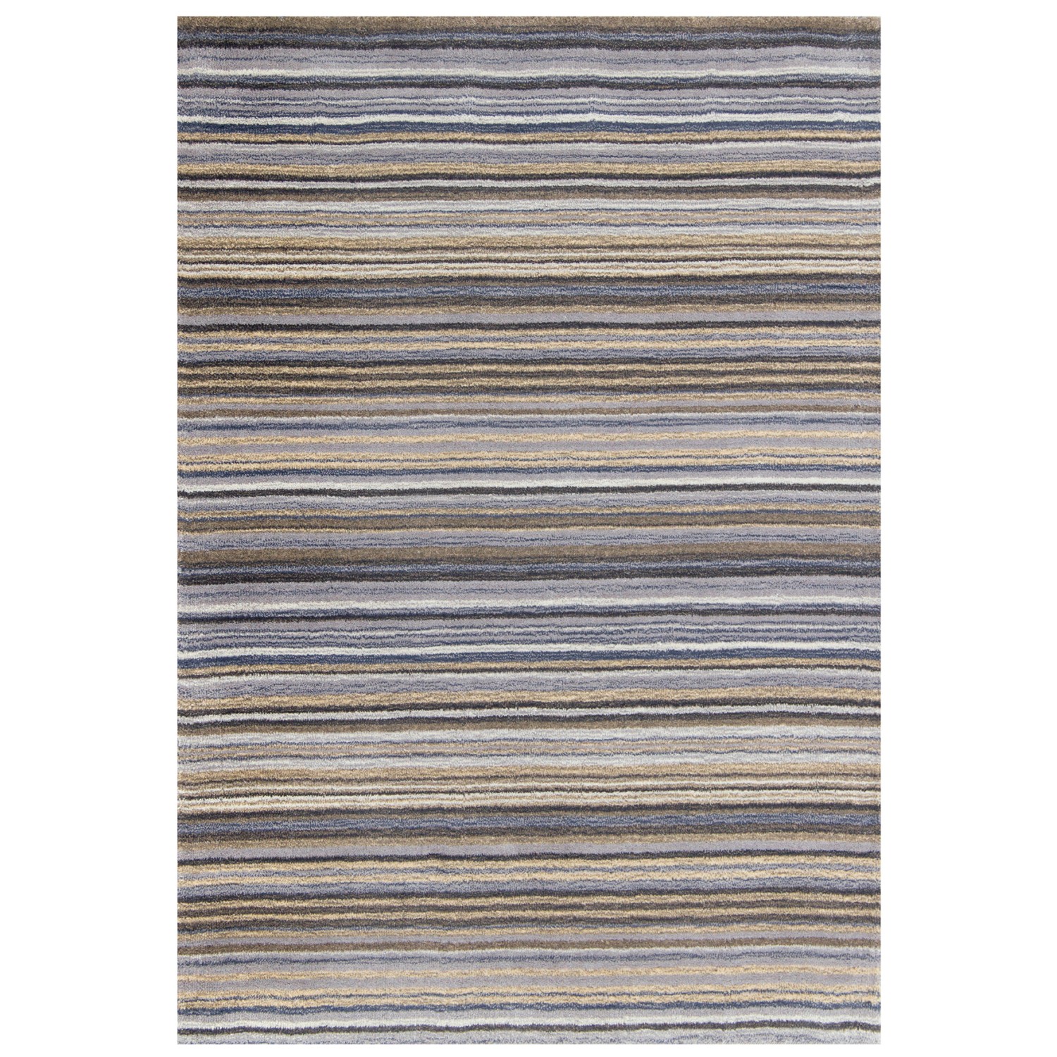 Carter Striped Rug - Grey